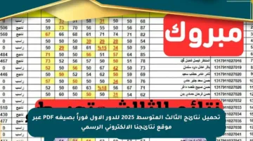تحميل نتائج الثالث المتوسط 2025 للدور الأول فوراً بصيغة PDF عبر موقع نتائجنا الإلكتروني الرسمي